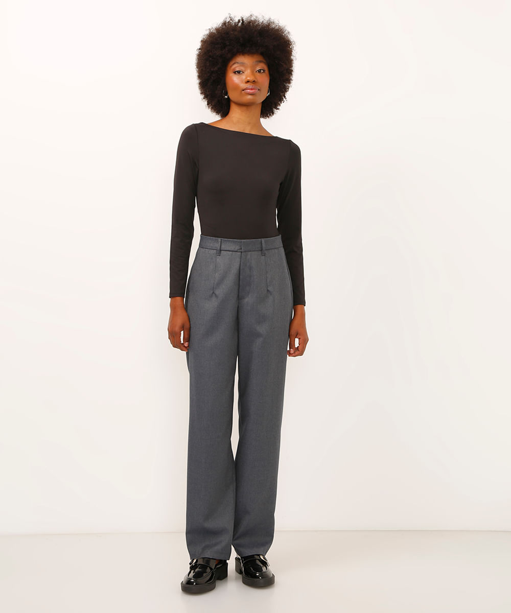 body decote canoa manga longa preto