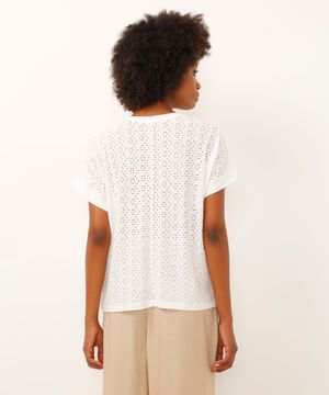 blusa de laise manga japonesa off white