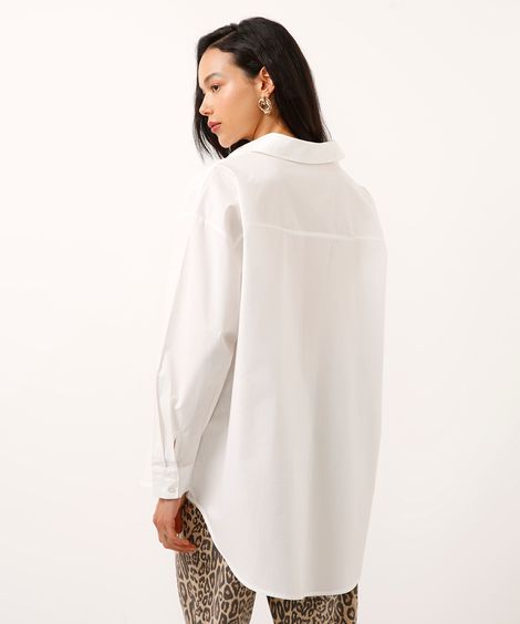 camisa de algodão oversized off white