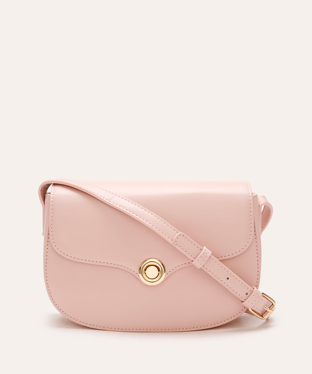 bolsa tira colo com fecho de metal rosa