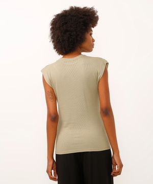 blusa muscle tee de viscose canelada verde