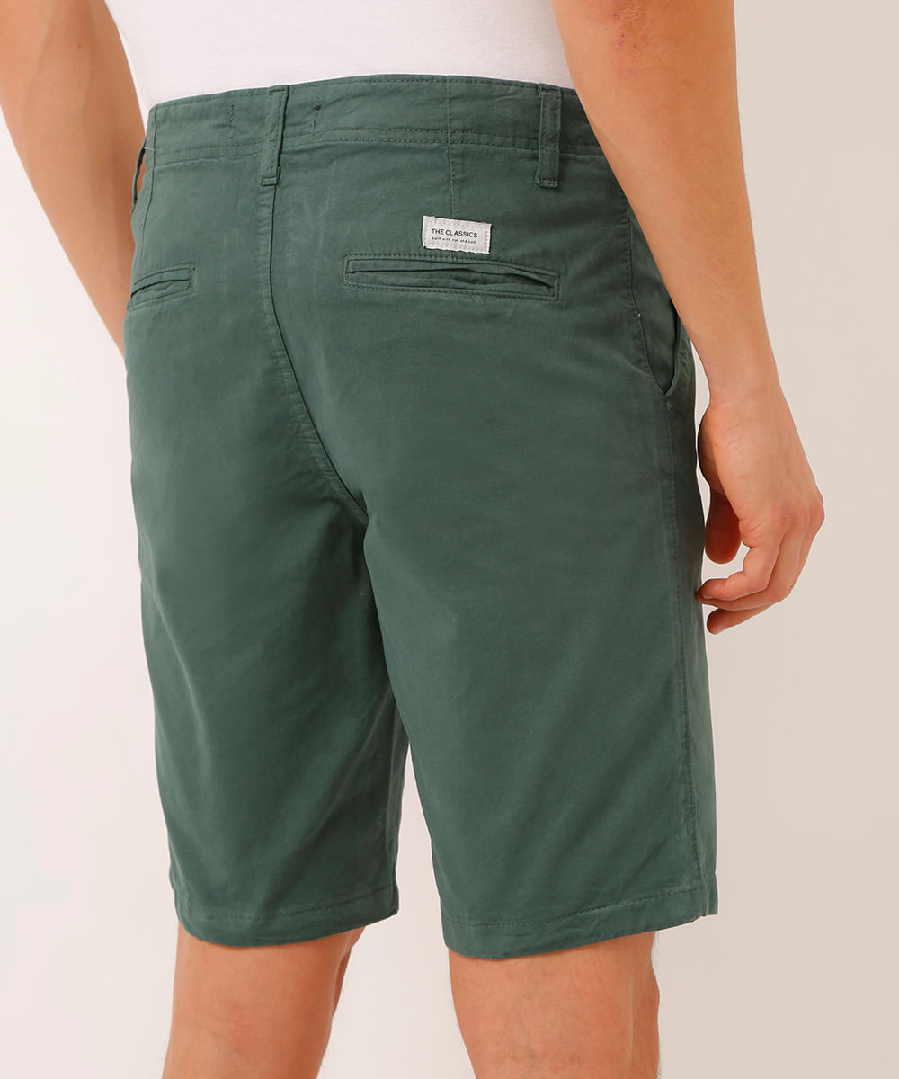 Bermuda Reta de Sarja - verde