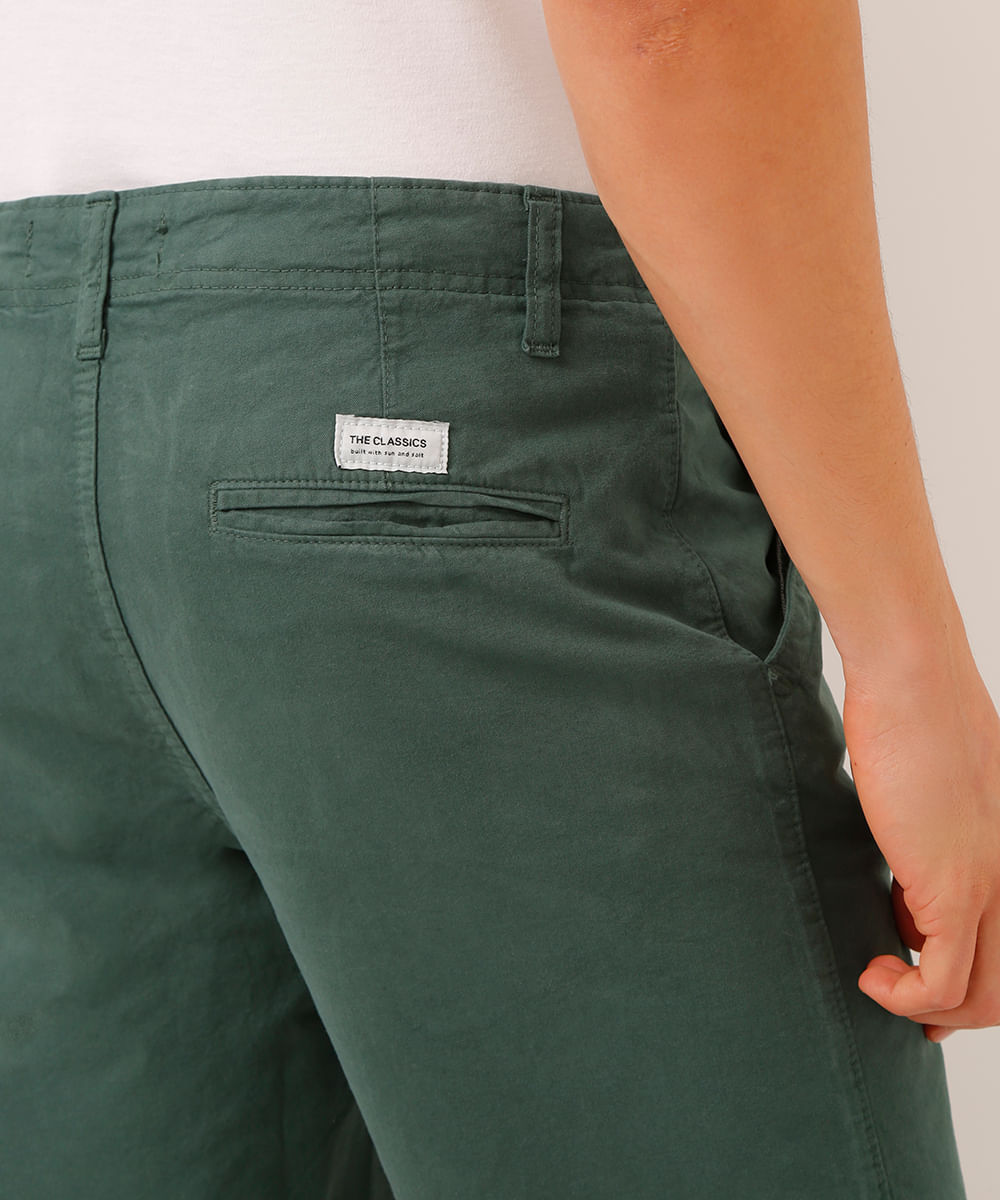 Bermuda Reta de Sarja - verde