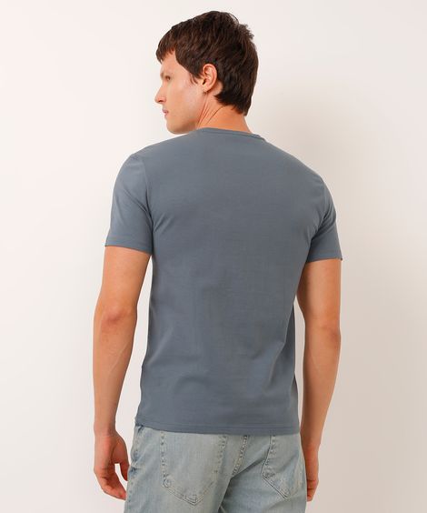 camiseta slim básica manga curta - cinza
