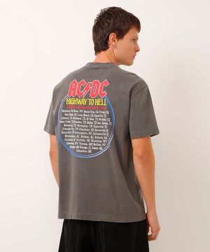 camiseta de algodão ac dc chumbo