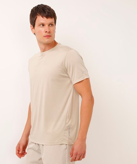 camiseta esportiva básica manga curta - bege