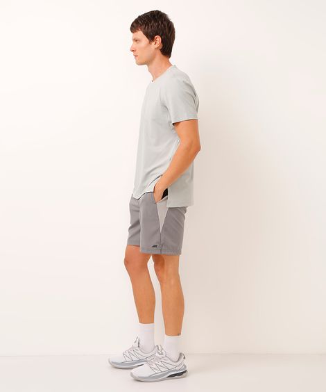 short com recorte esportivo cinza