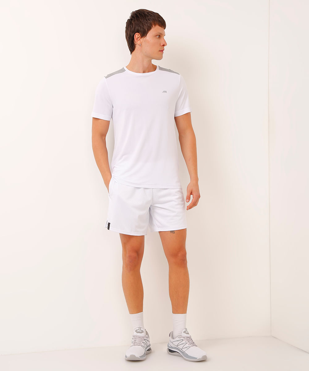 short basquete com telinha esportivo ace branco