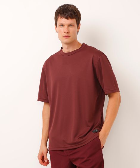 camiseta oversized manga curta league esportiva marrom