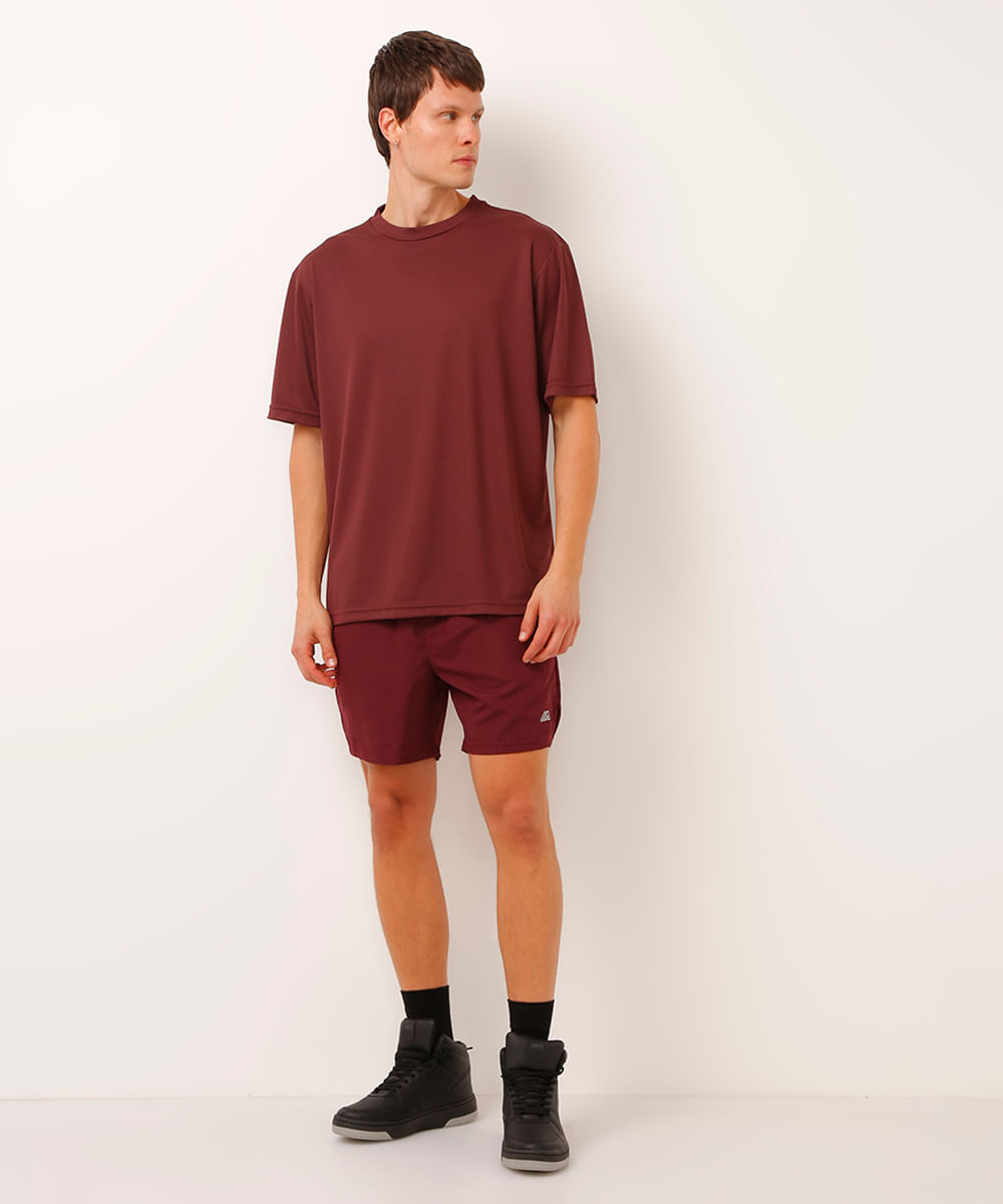 camiseta oversized manga curta league esportiva marrom