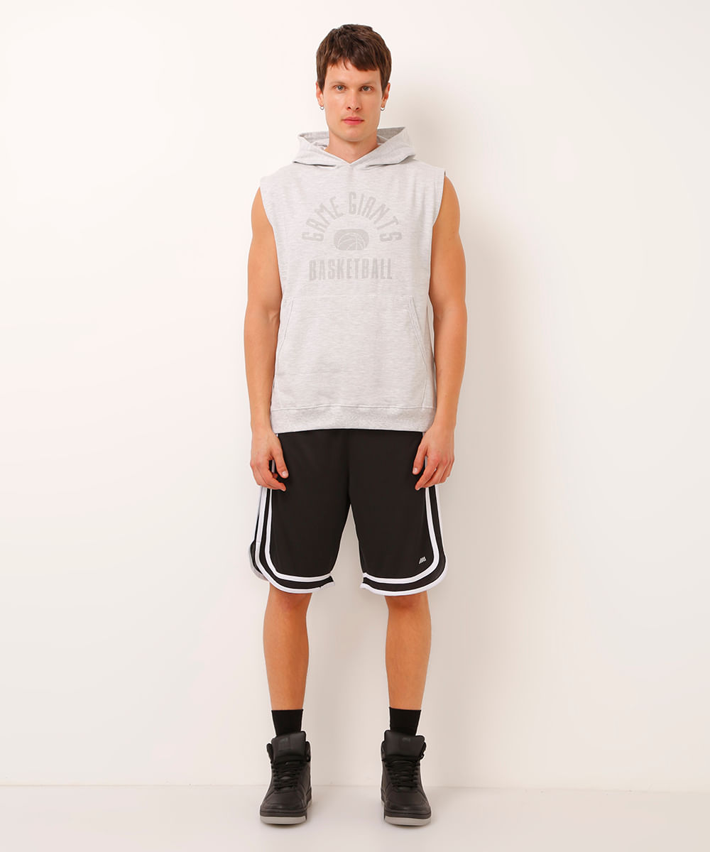 regata basquete com capuz game giants esportiva cinza