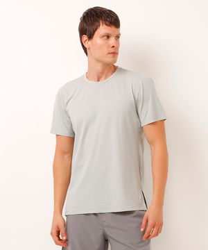 camiseta de poliamida barra assimétrica esportiva ace cinza
