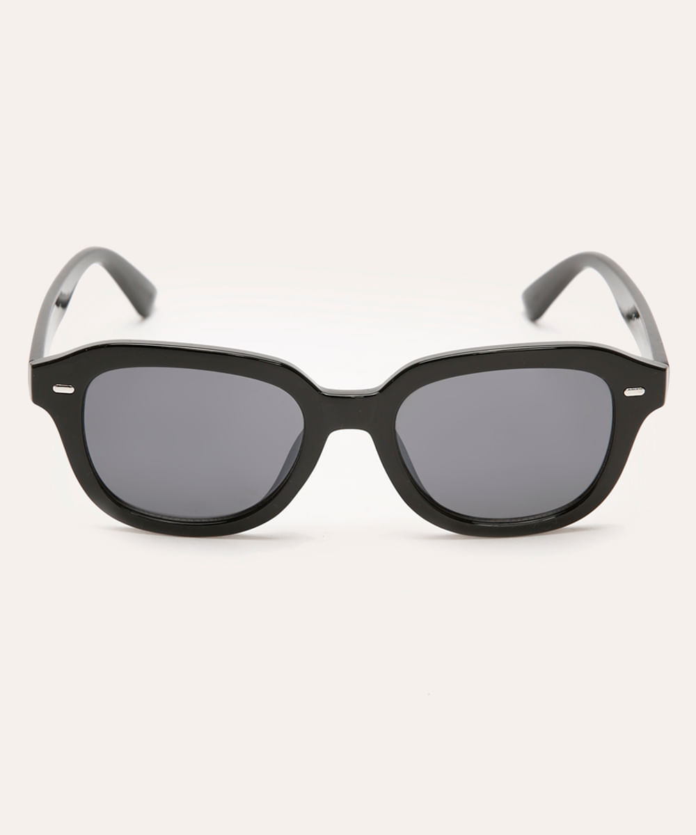 óculos de sol oval preto