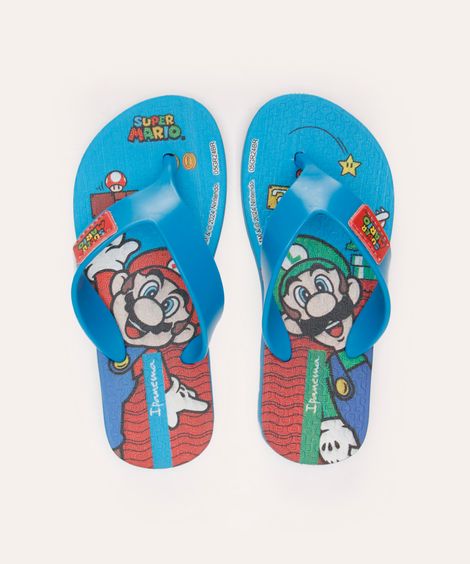 chinelo infantil mario bros ipanema azul