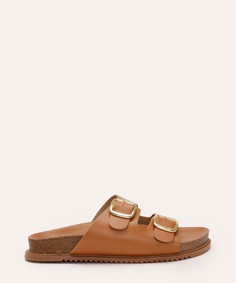 rasteirinha flatform com fivela beira rio bege