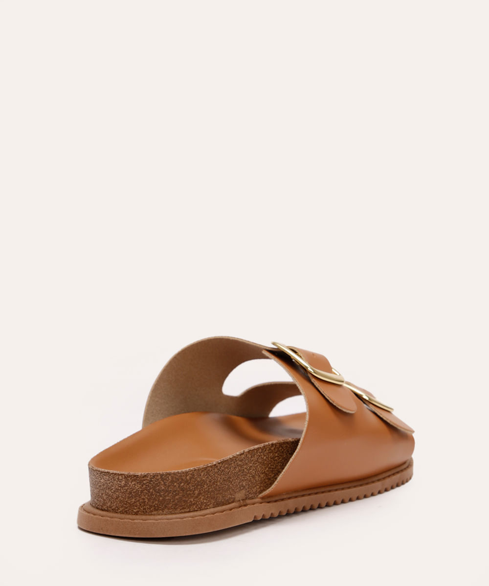 rasteirinha flatform com fivela beira rio bege
