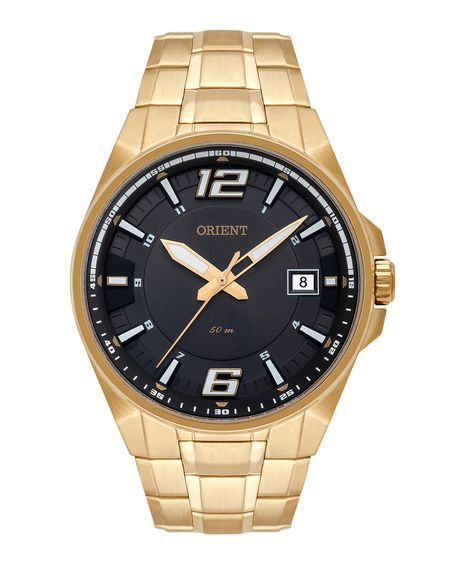 relógio analógico orient MGSS1168 dourado