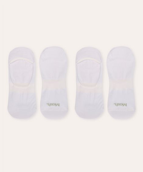kit 2 pares de meias invisível mash branco