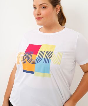 blusa plus size run esportiva ace branca