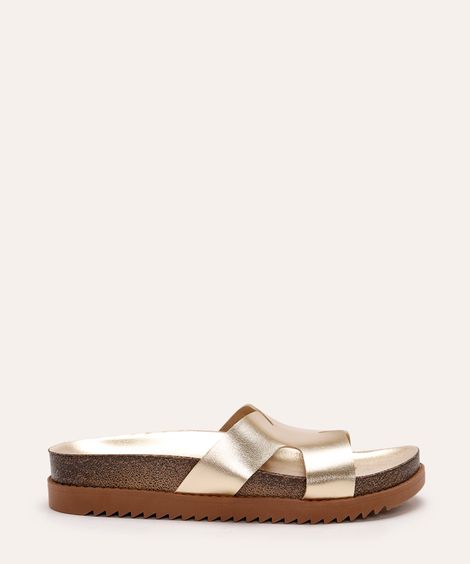 rasteirinha flatform metalizada oneself dourada