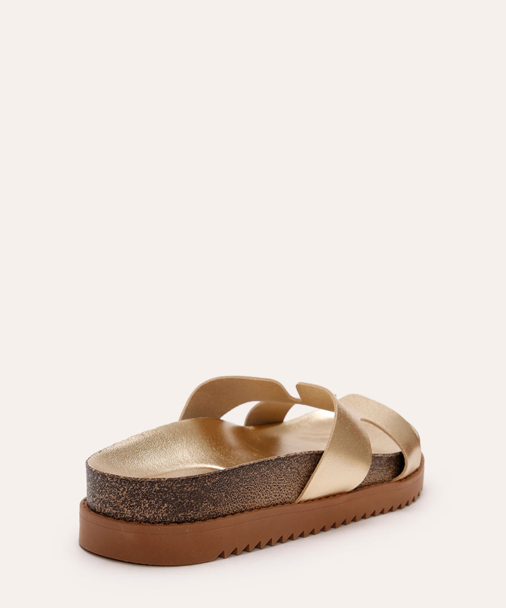 rasteirinha flatform metalizada oneself dourada
