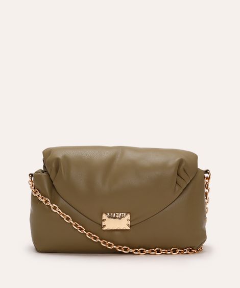 bolsa crossbody com fecho de metal verde