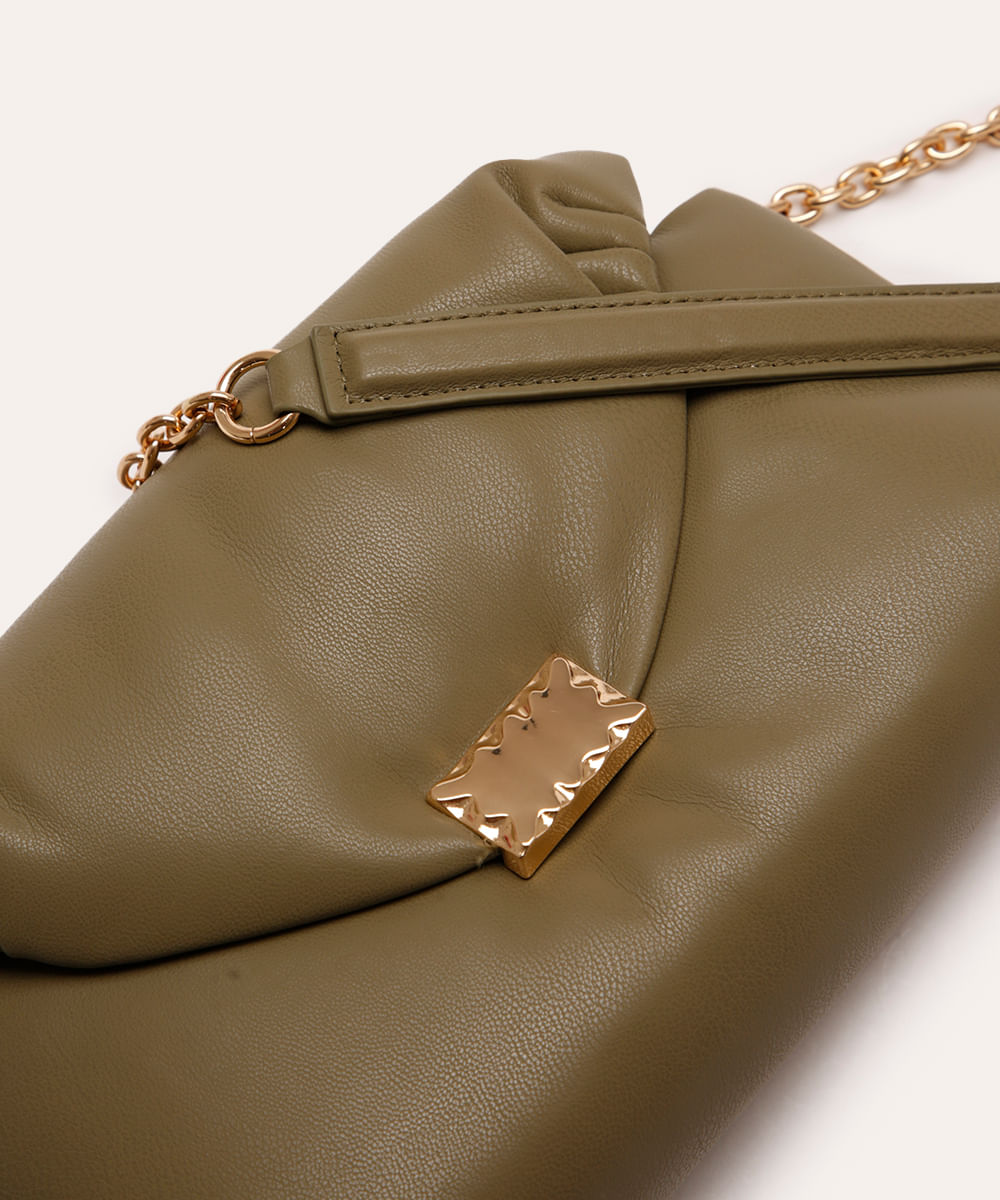bolsa crossbody com fecho de metal verde
