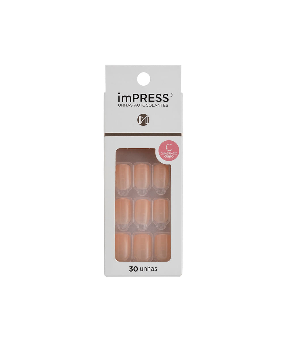 unhas postiças kiss new york impress nude free pass coral bege