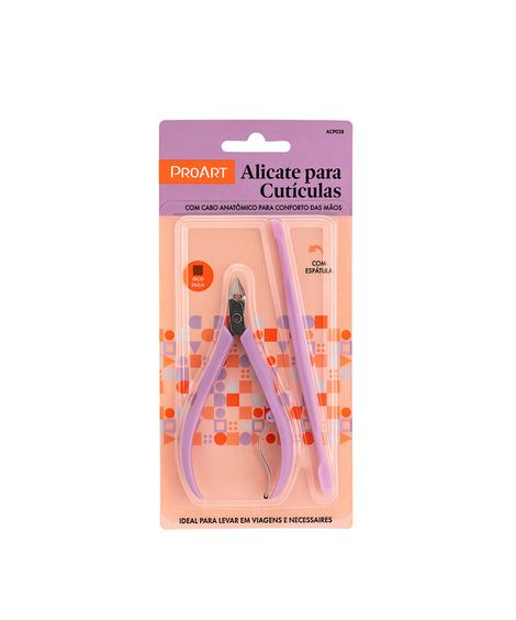 alicate de cutículas plástico proart roxo