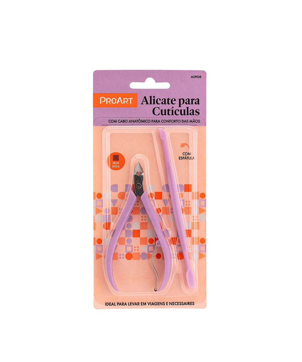 alicate de cutículas plástico proart roxo