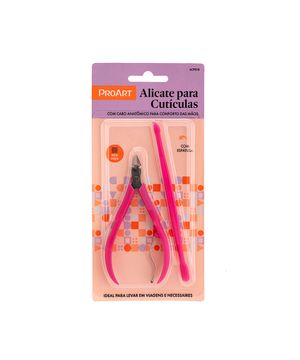 alicate de cutículas plástico proart rosa