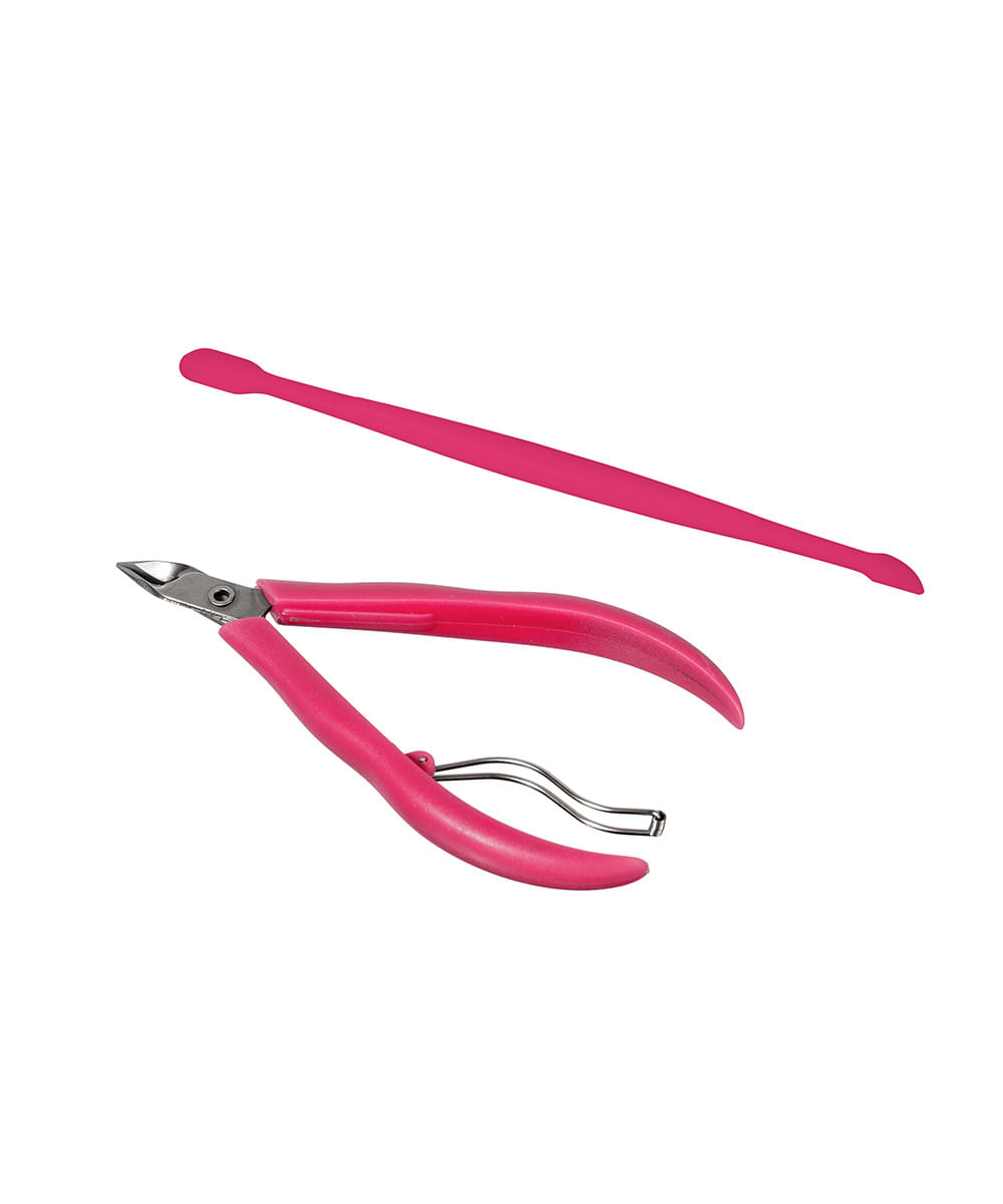 alicate de cutículas plástico proart rosa