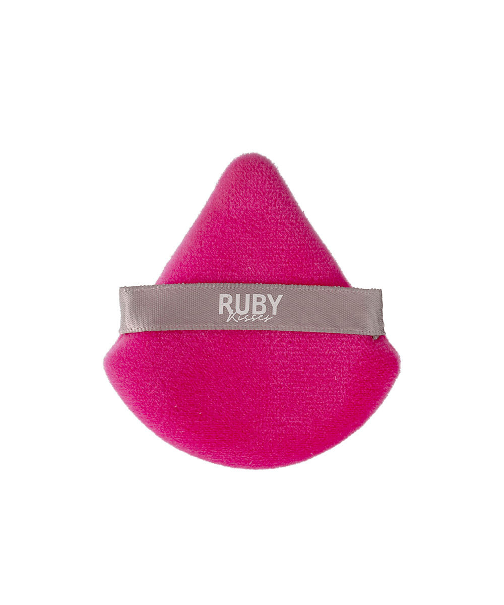 esponja puff ruby kisses para pó triangular cinza