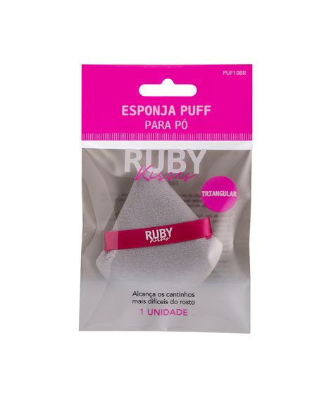esponja puff ruby kisses para pó triangular rosa
