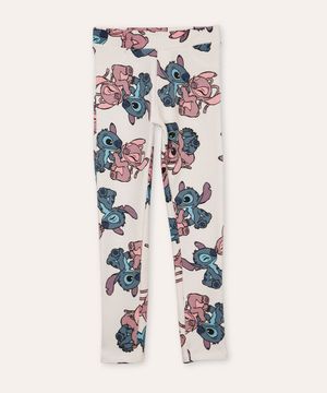 calça legging de moletom infantil stitch off white