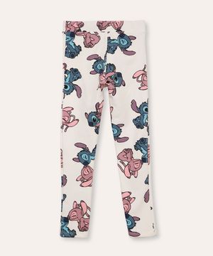 calça legging de moletom infantil stitch off white