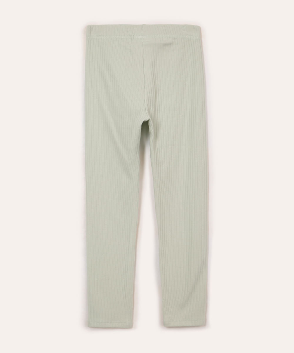 calça legging infantil canelada verde