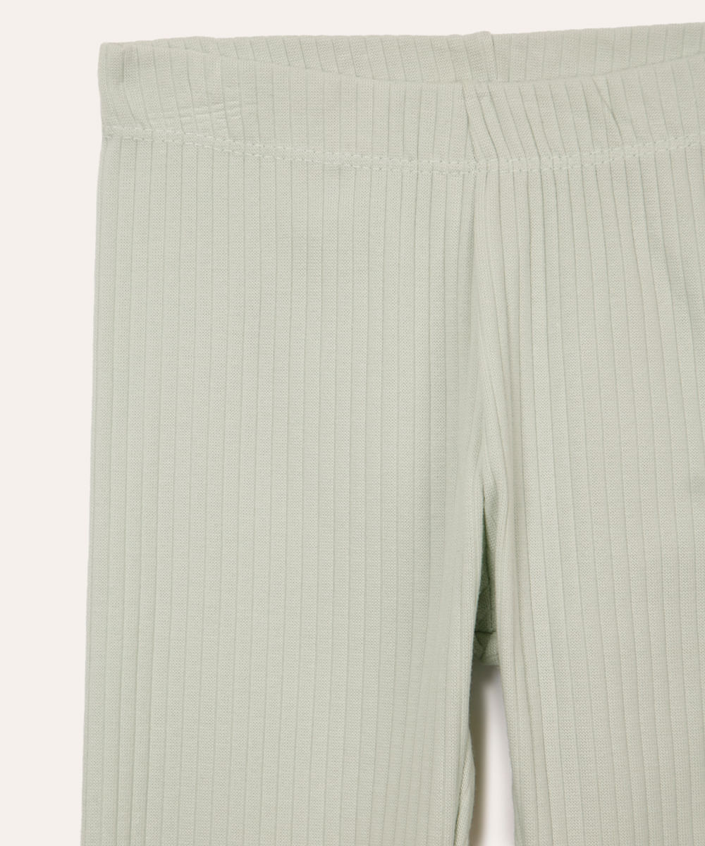 calça legging infantil canelada verde