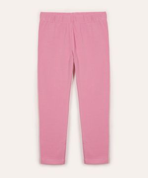 calça legging infantil de algodão rosa