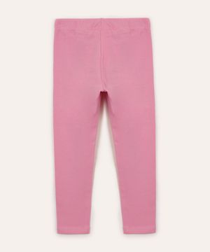 calça legging infantil de algodão rosa