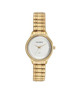 Relógio Feminino Minimalista Pulseira Expansível Dourado