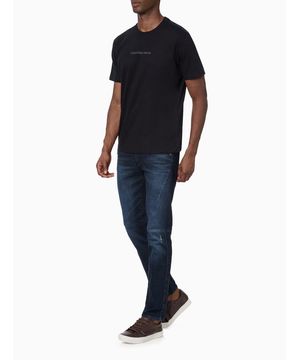 Calça Jeans Masculina Super Skinny Recortes Calvin Klein Jeans Marinho