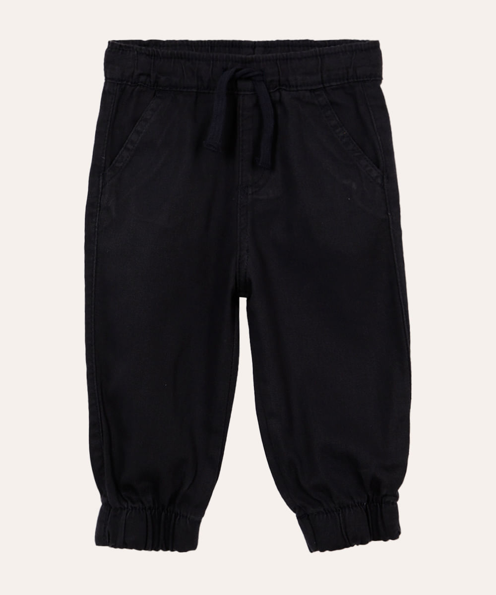calça jogger de sarja infantil azul marinho