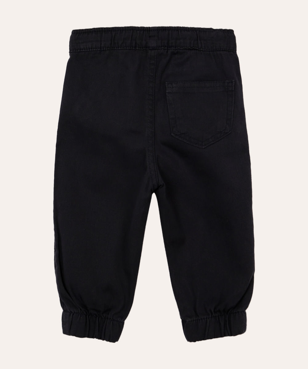 calça jogger de sarja infantil azul marinho