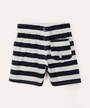 short infantil listrado com cordão azul