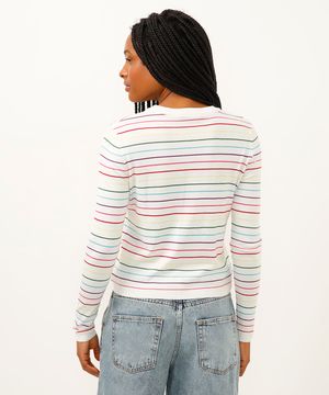 suéter de tricot mickey pride listrado off white