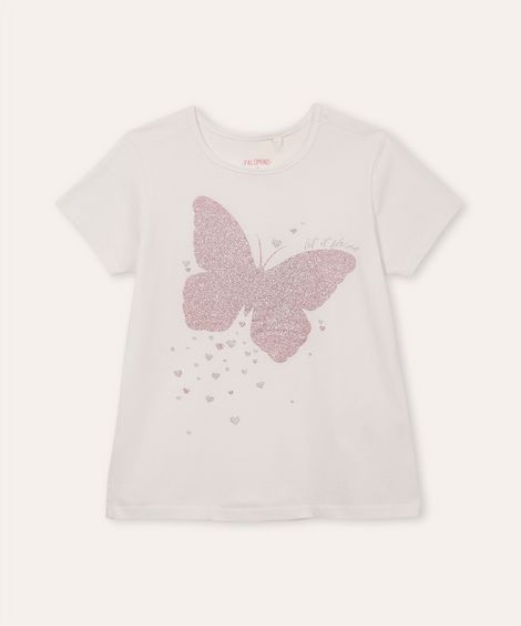 blusa infantil manga curta borboleta let it shine rosa