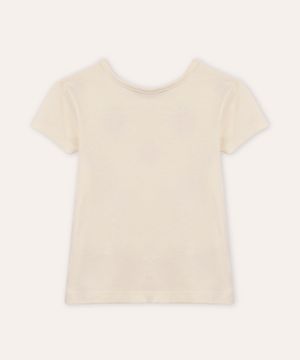 blusa de algodão infantil morangos off white