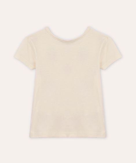 blusa de algodão infantil morangos off white