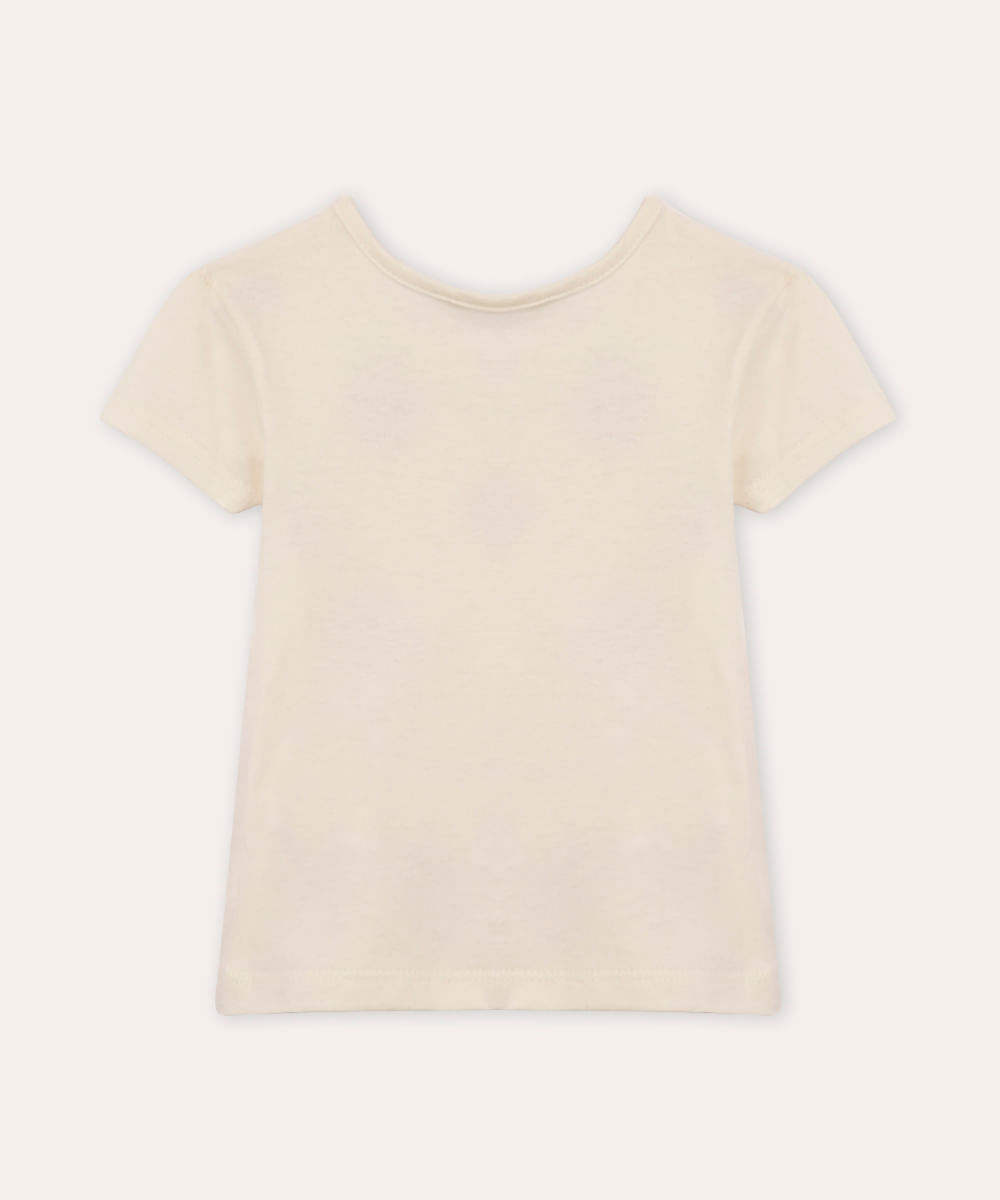 blusa de algodão infantil morangos off white